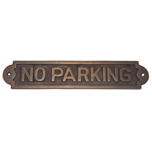 No Parking Brass Door Sign 